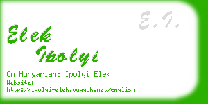 elek ipolyi business card